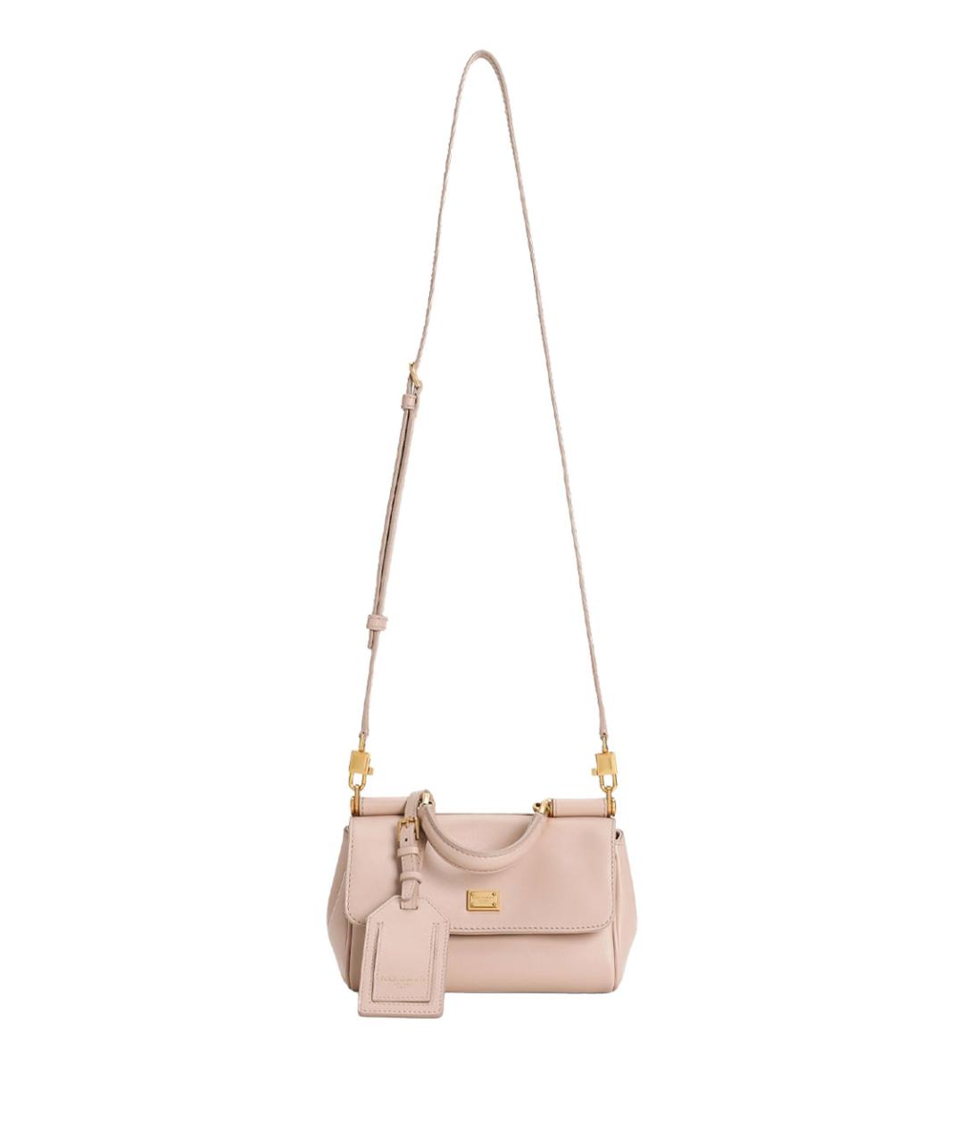 DOLCE&GABBANA Розовая кожаная сумка тоут, фото 2