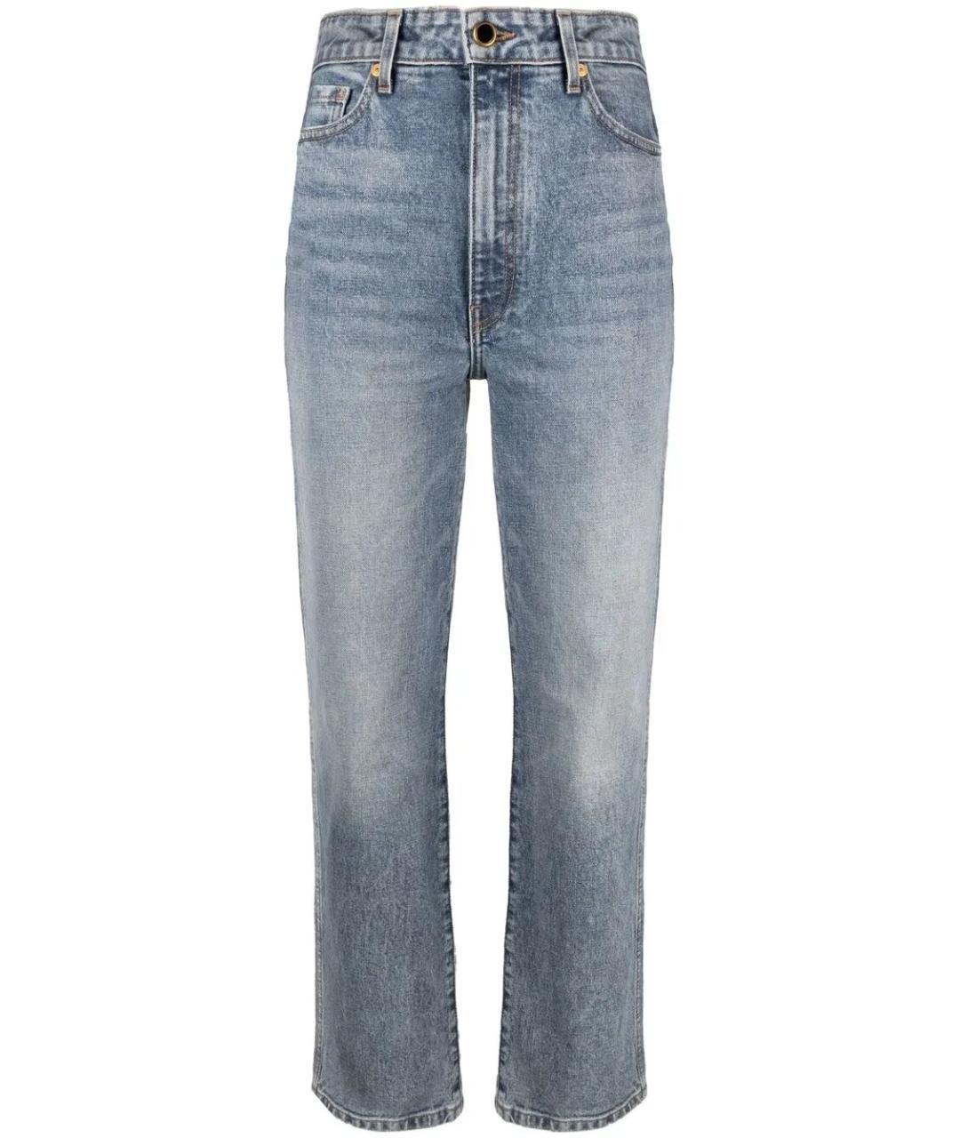 KHAITE Голубые хлопковые прямые джинсы, фото 1