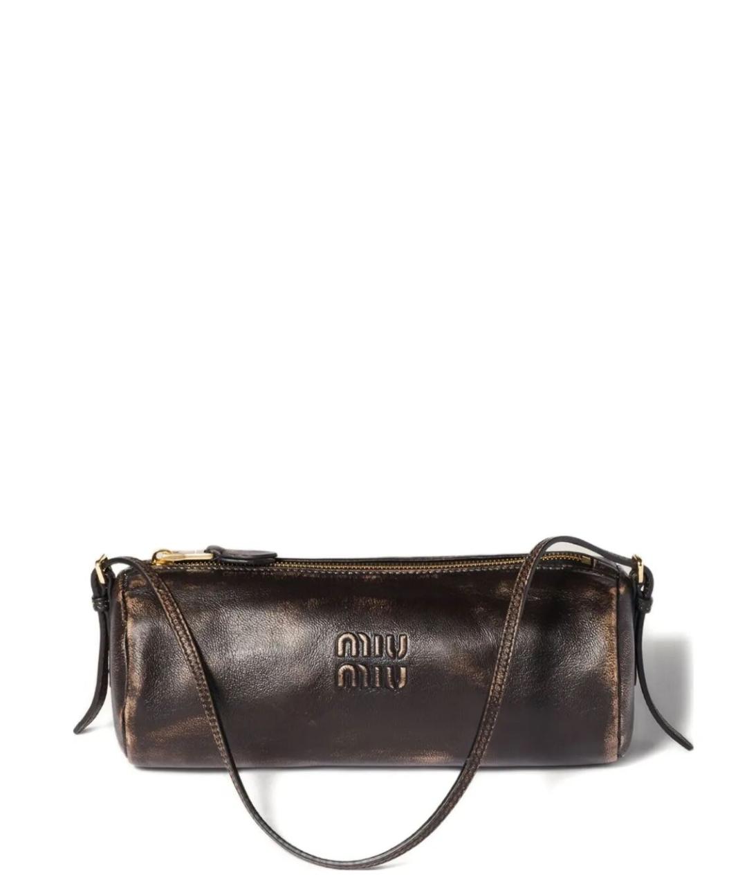 MIU MIU Коричневая кожаная сумка через плечо, фото 1
