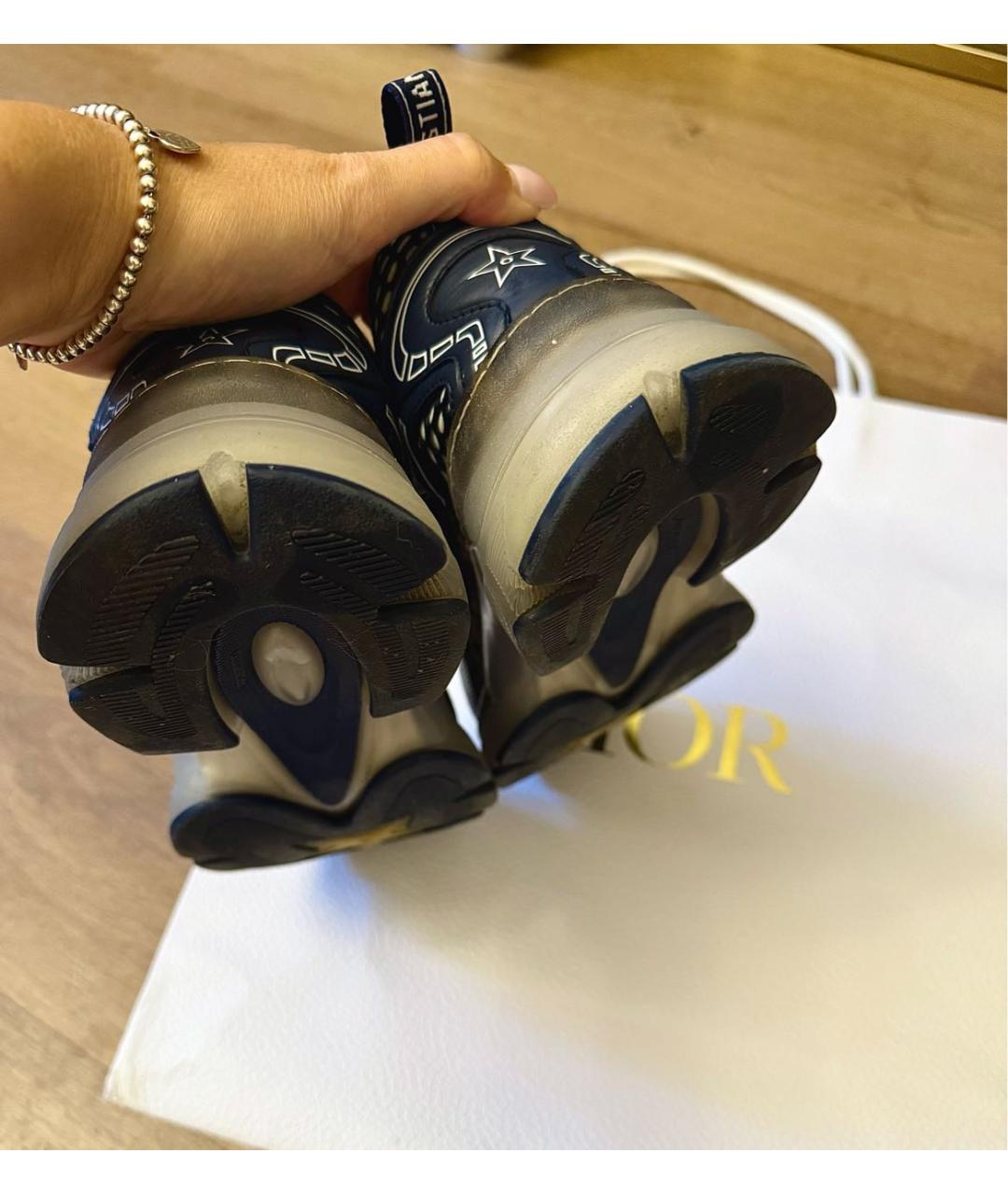 CHRISTIAN DIOR Темно-синие кожаные кроссовки, фото 7