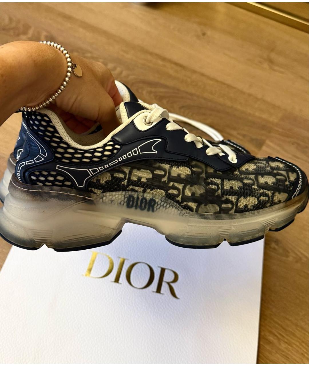 CHRISTIAN DIOR Темно-синие кожаные кроссовки, фото 2