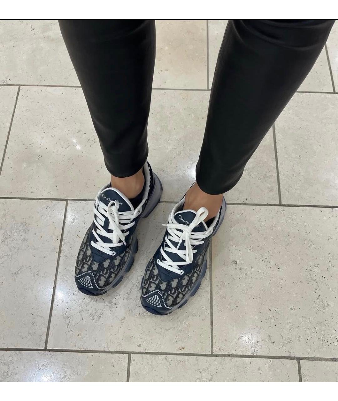CHRISTIAN DIOR Темно-синие кожаные кроссовки, фото 8