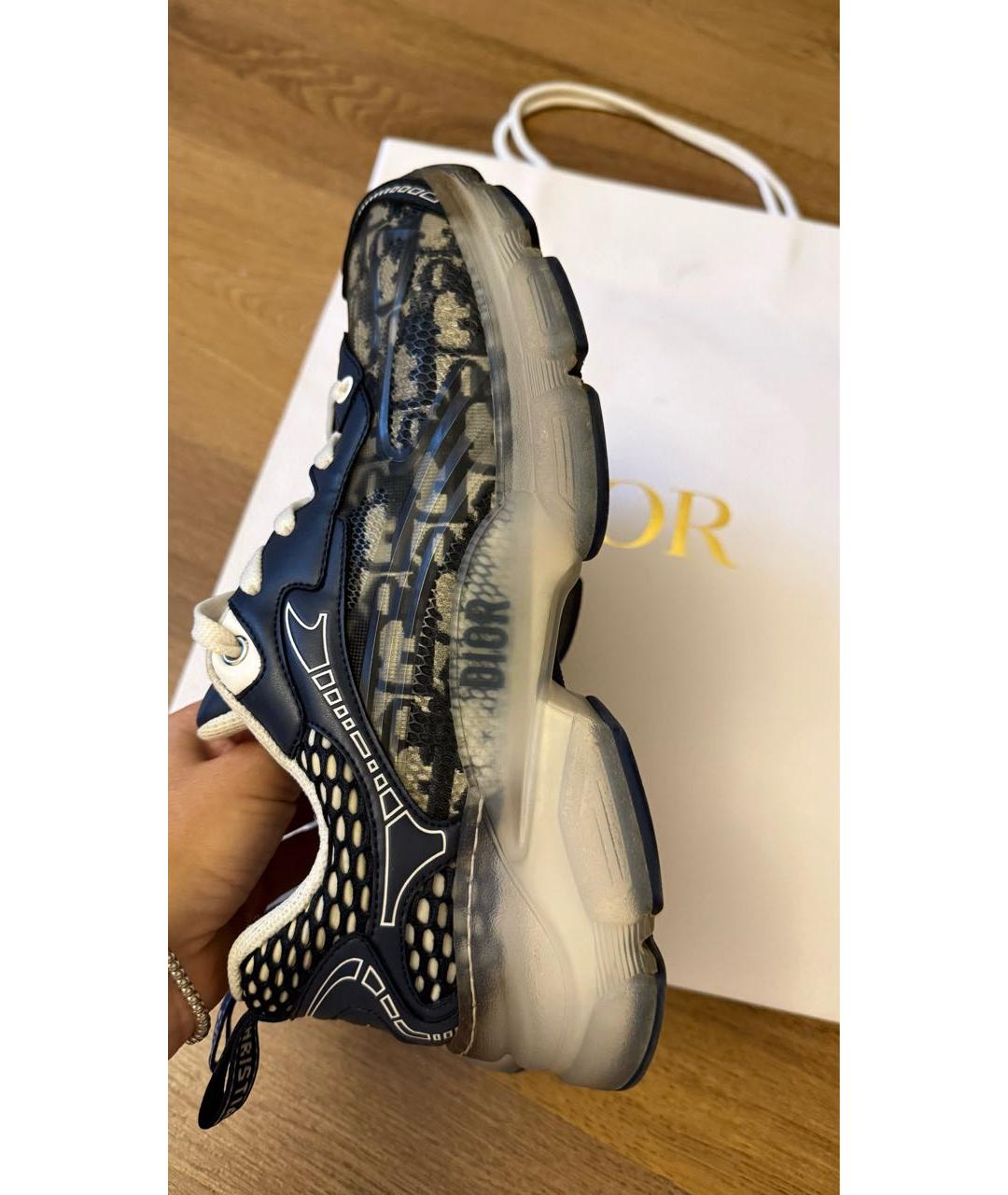 CHRISTIAN DIOR Темно-синие кожаные кроссовки, фото 3