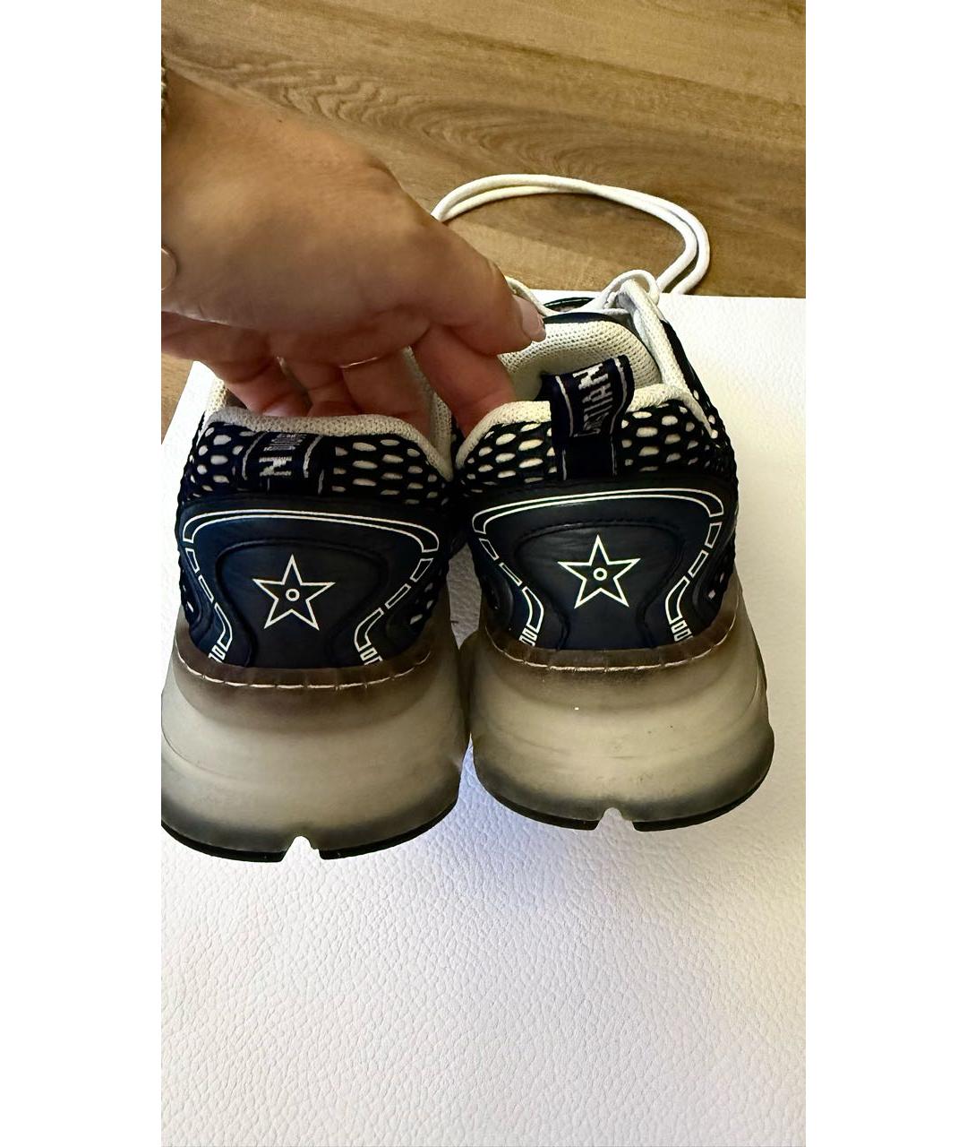 CHRISTIAN DIOR Темно-синие кожаные кроссовки, фото 4