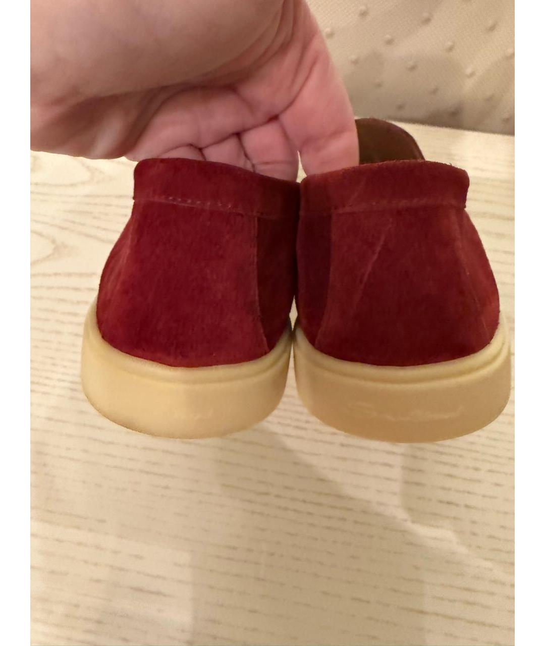 SANTONI Красные замшевые лоферы, фото 5