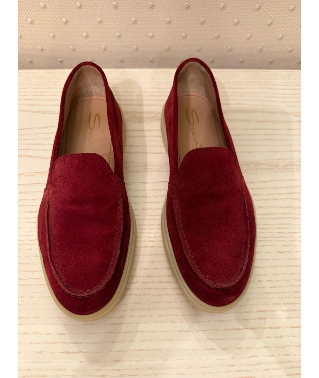 SANTONI Красные замшевые лоферы, фото 2