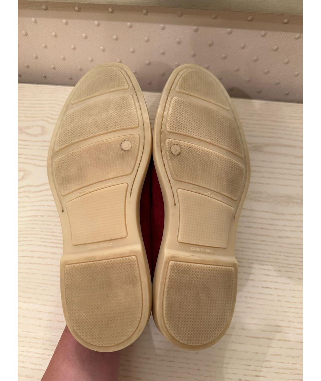 SANTONI Красные замшевые лоферы, фото 6