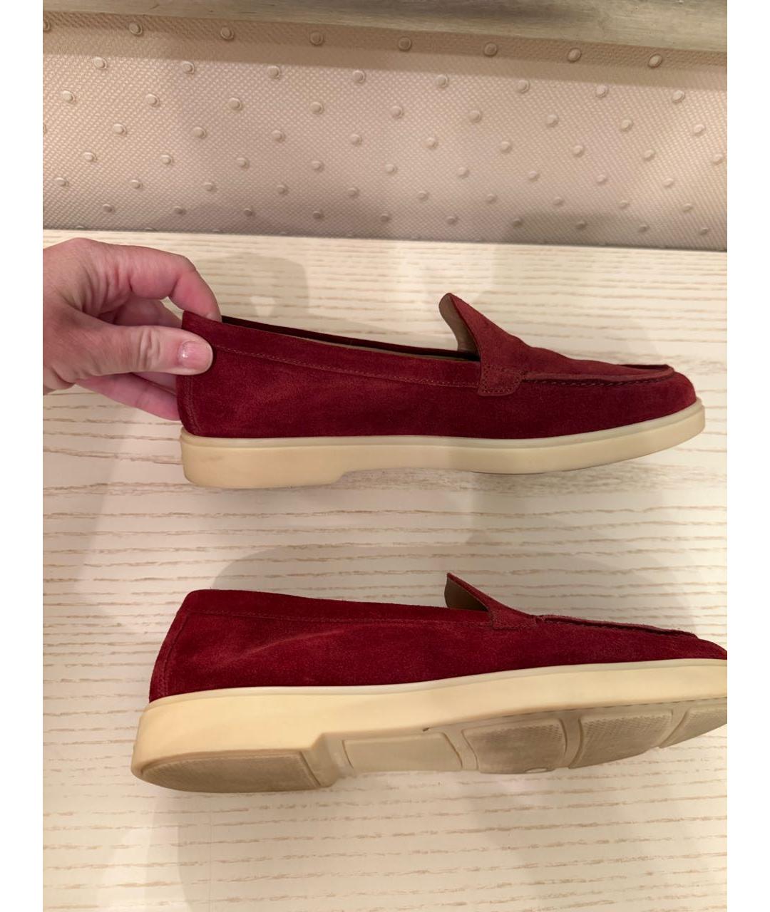 SANTONI Красные замшевые лоферы, фото 3