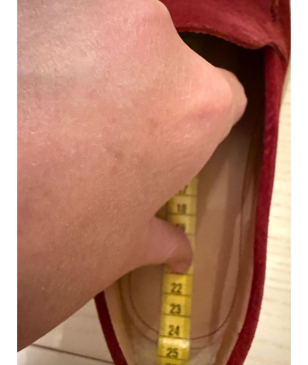 SANTONI Красные замшевые лоферы, фото 8