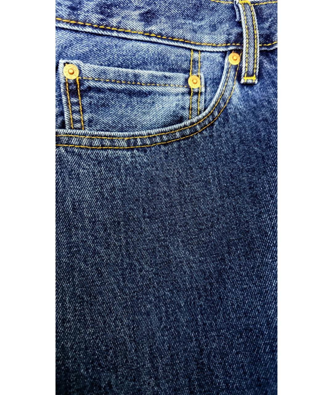 LEVI'S Синие хлопко-эластановые прямые джинсы, фото 4