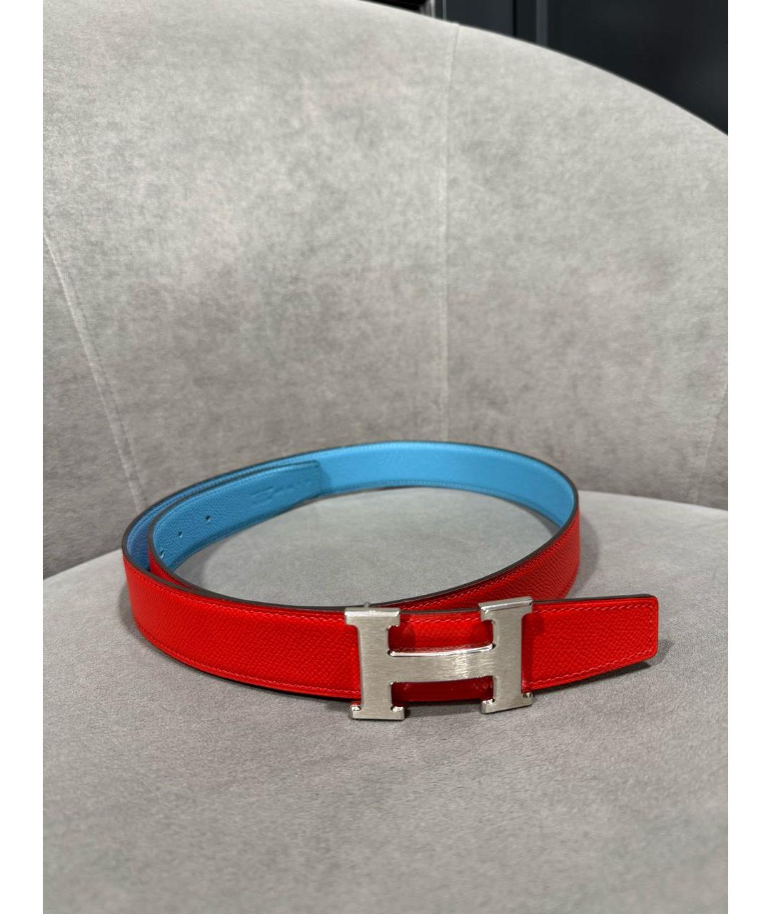 HERMES Красный кожаный ремень, фото 2