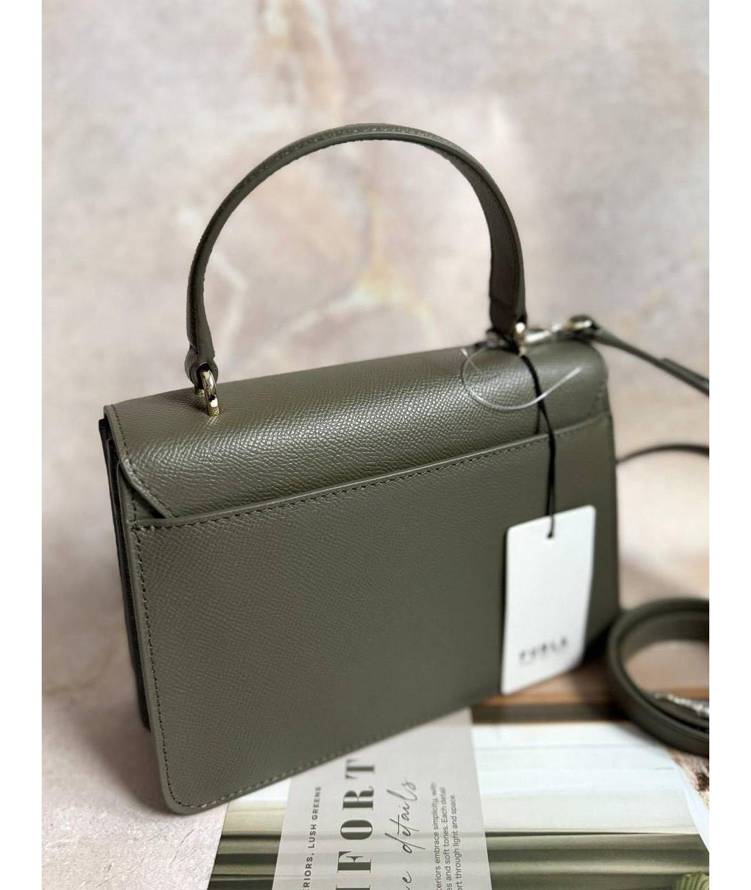 FURLA Хаки кожаная сумка через плечо, фото 2
