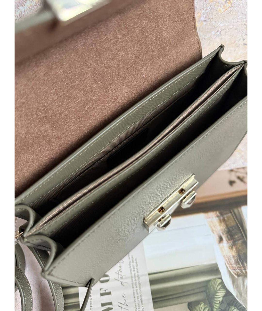 FURLA Хаки кожаная сумка через плечо, фото 3
