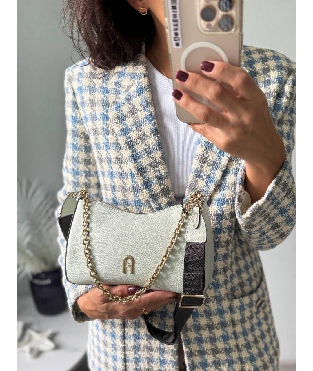 FURLA Бирюзовая кожаная сумка через плечо, фото 6