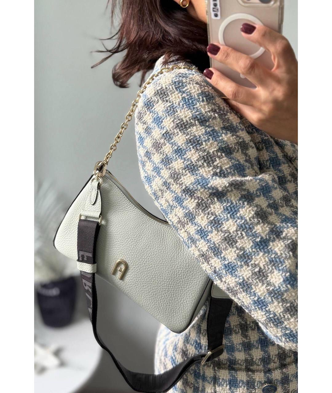 FURLA Бирюзовая кожаная сумка через плечо, фото 8