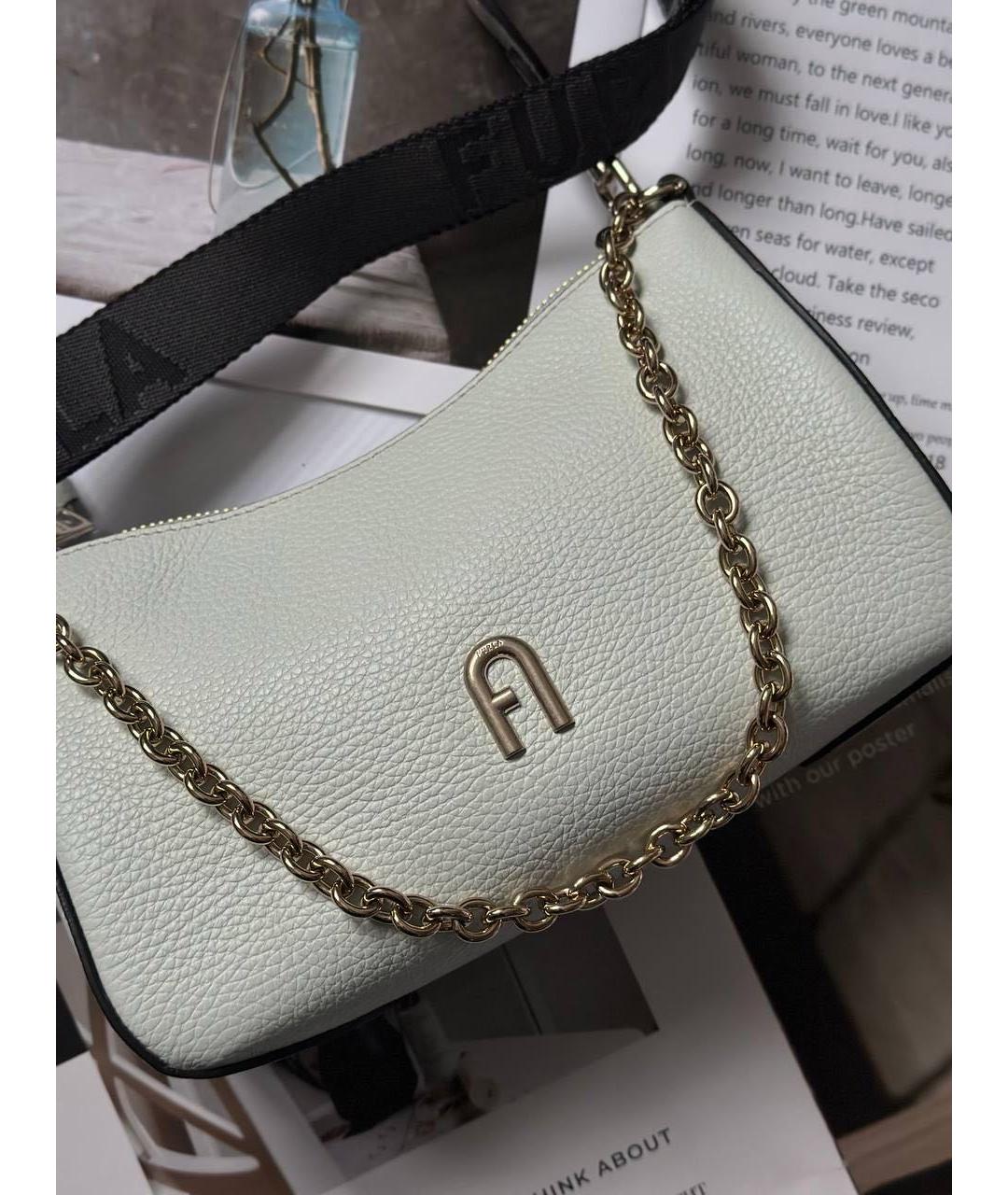 FURLA Бирюзовая кожаная сумка через плечо, фото 3