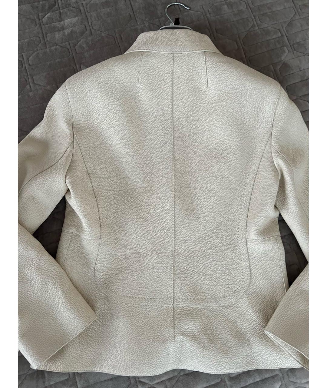 HERMES Бежевая кожаная куртка, фото 6
