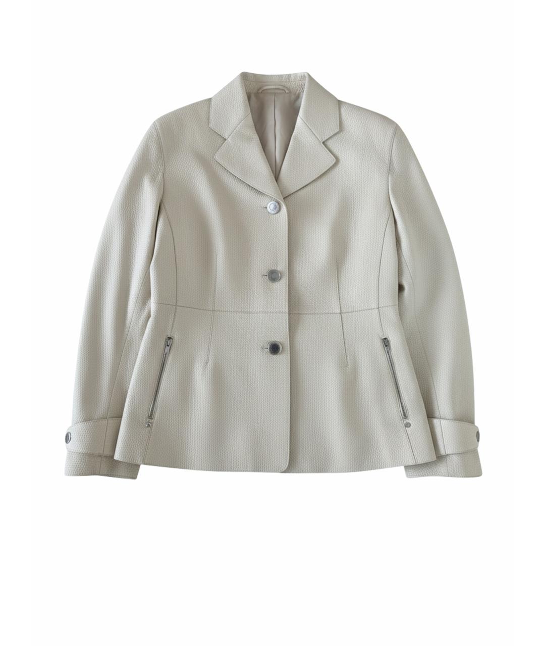 HERMES Бежевая кожаная куртка, фото 1