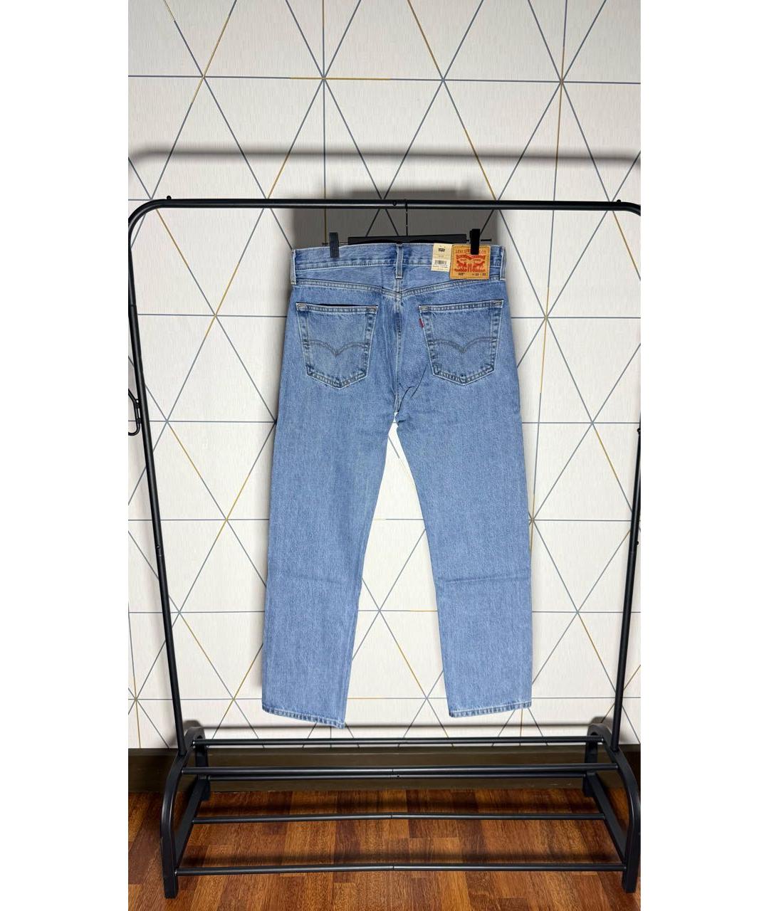 LEVI'S Голубые хлопко-эластановые прямые джинсы, фото 2