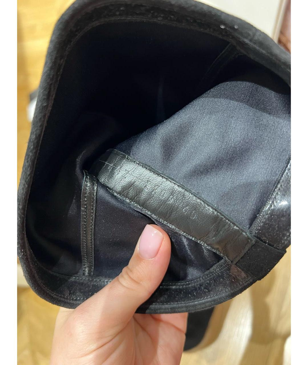 HERMES Черные замшевые ботфорты, фото 5