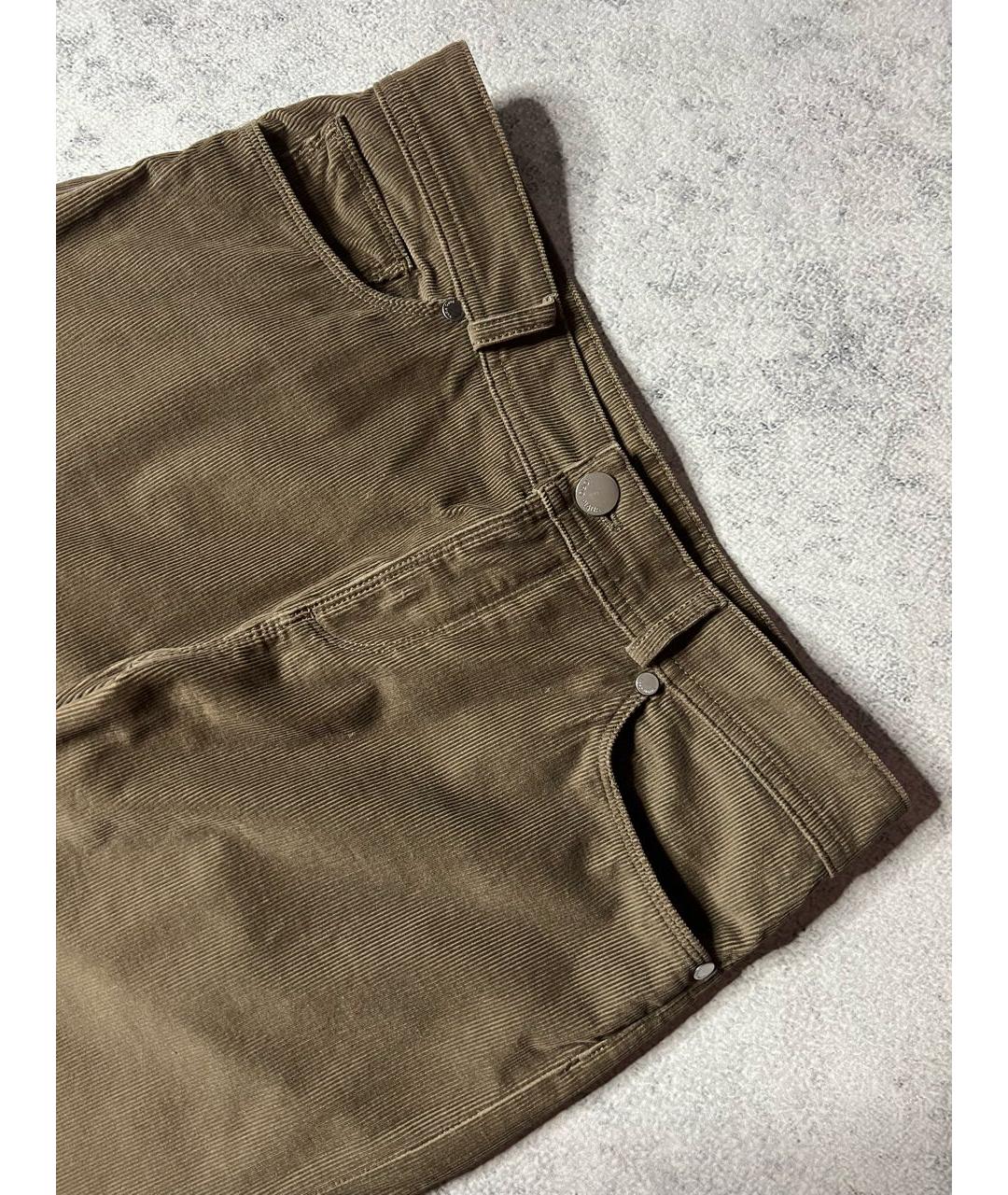 LORO PIANA Хаки хлопко-эластановые брюки узкие, фото 2