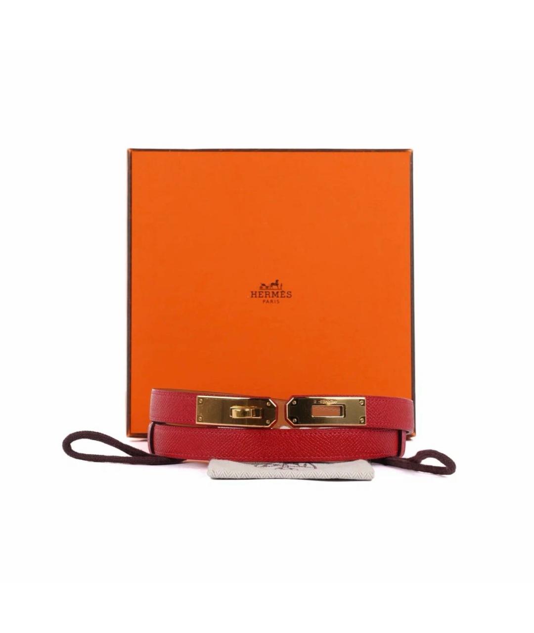 HERMES Красный кожаный ремень, фото 2