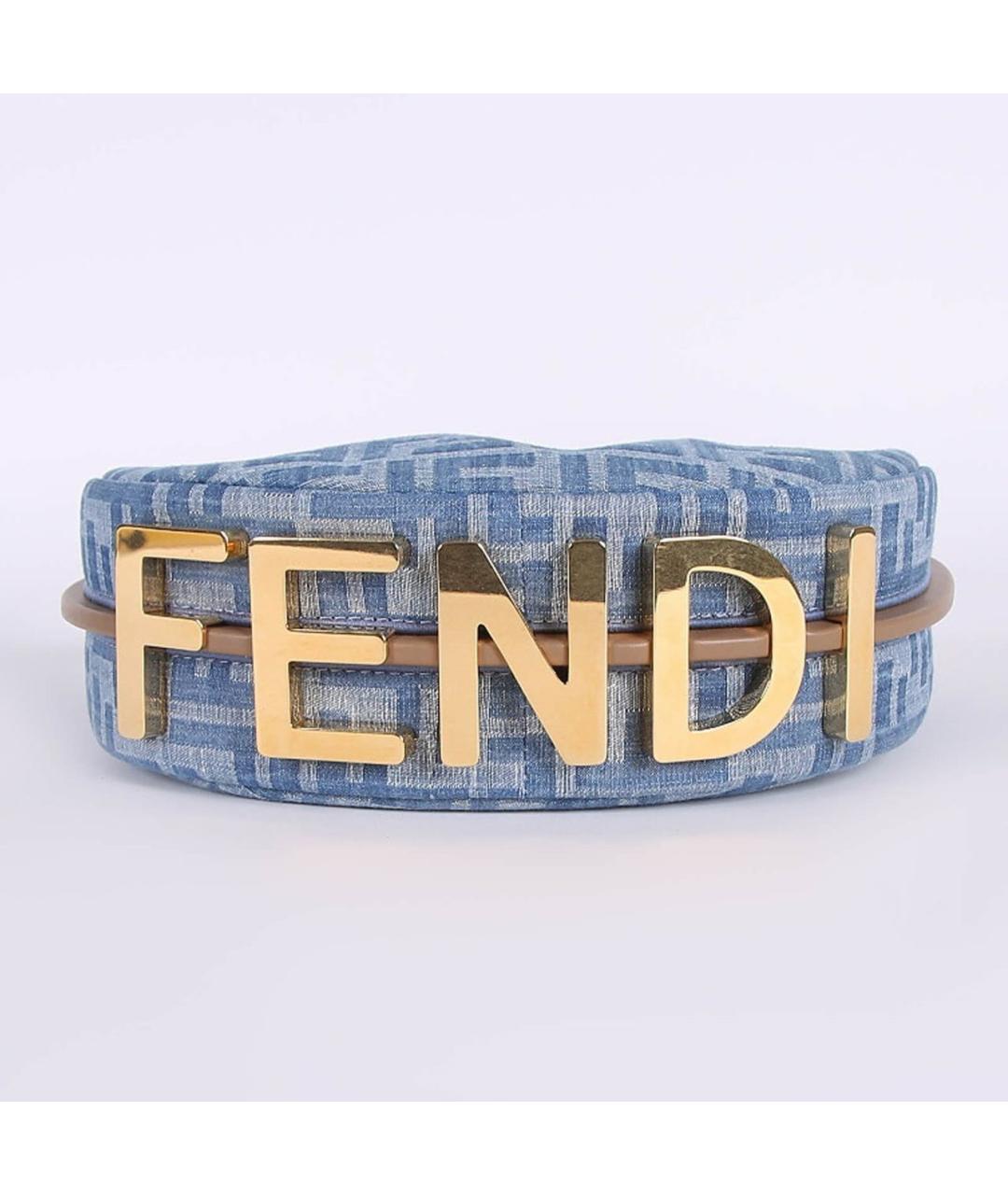 FENDI Голубая деним сумка через плечо, фото 2