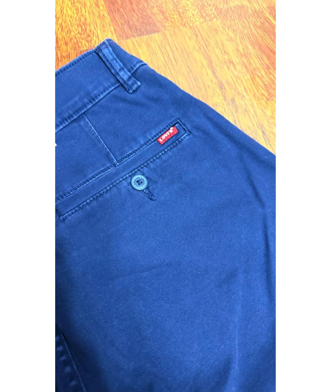 LEVI'S Синие хлопко-эластановые повседневные брюки, фото 4