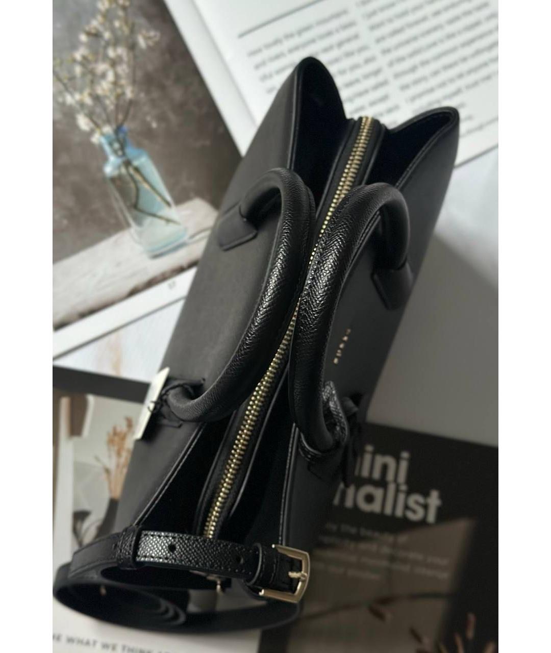 FURLA Черная кожаная сумка с короткими ручками, фото 3