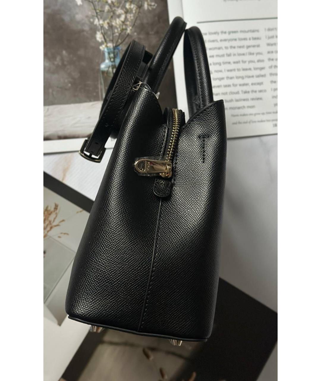 FURLA Черная кожаная сумка с короткими ручками, фото 4