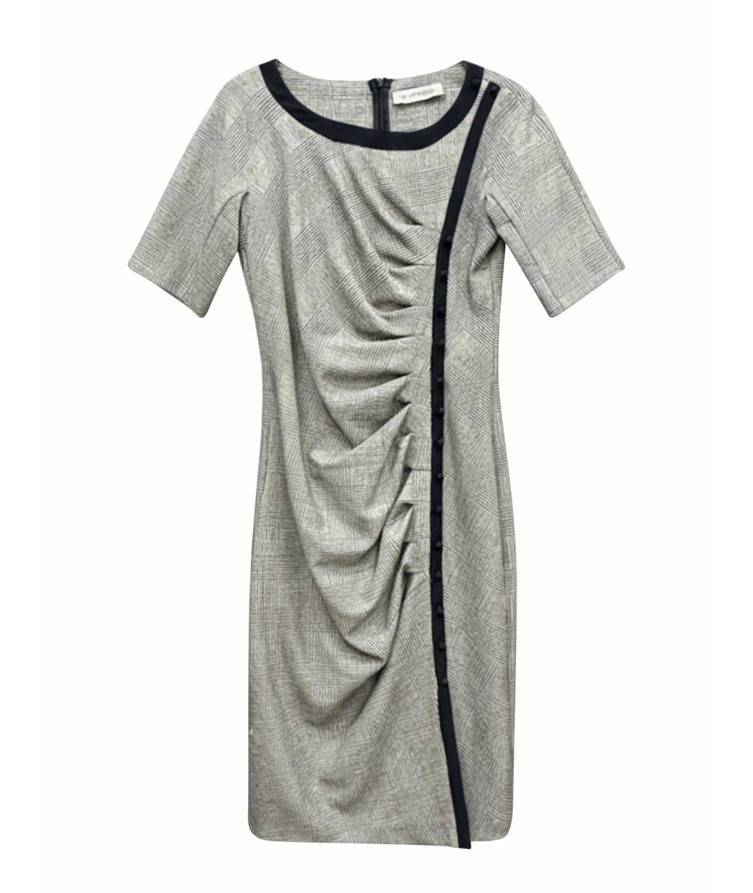 SPORTMAX Серое шерстяное повседневное платье, фото 1