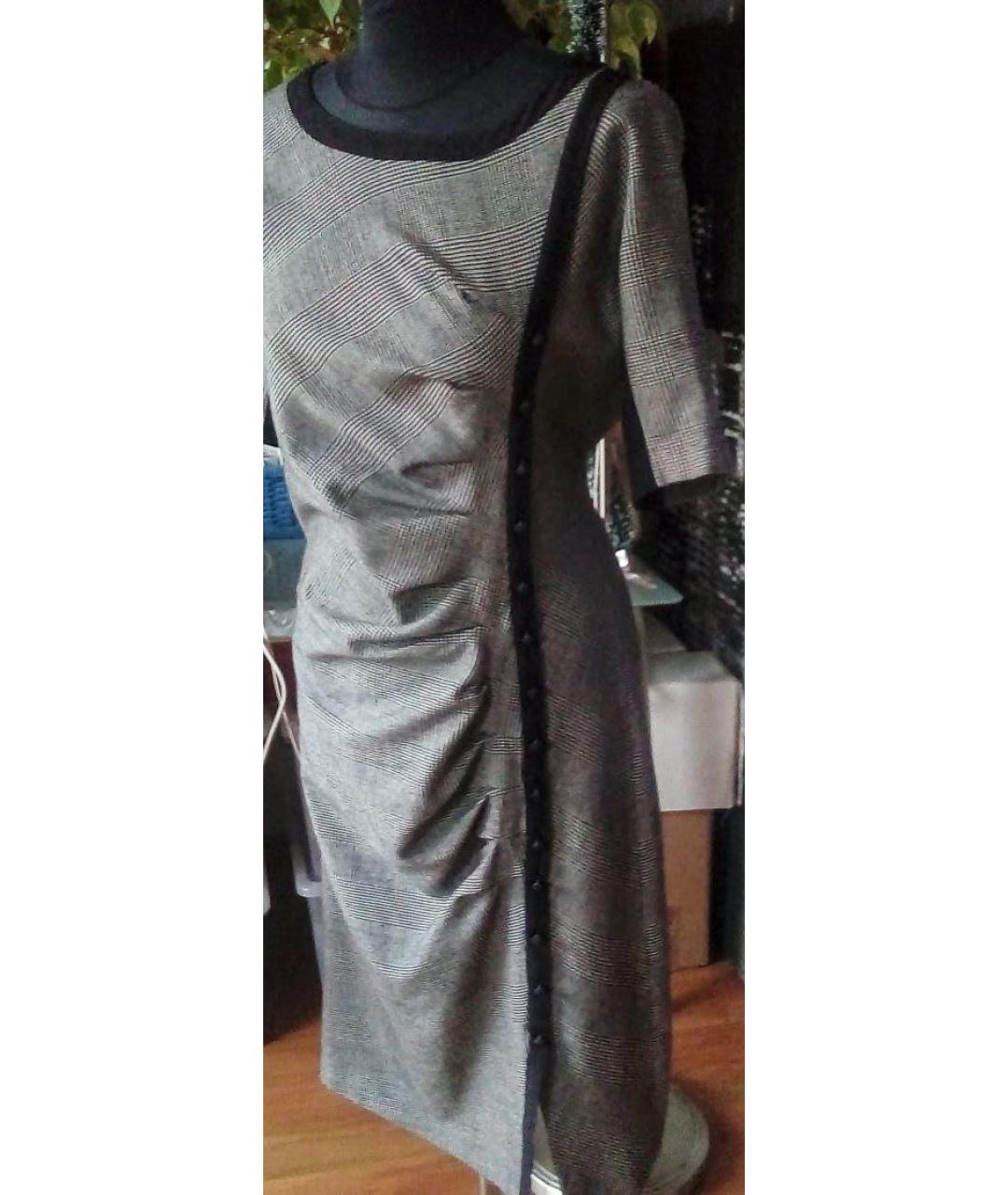 SPORTMAX Серое шерстяное повседневное платье, фото 8