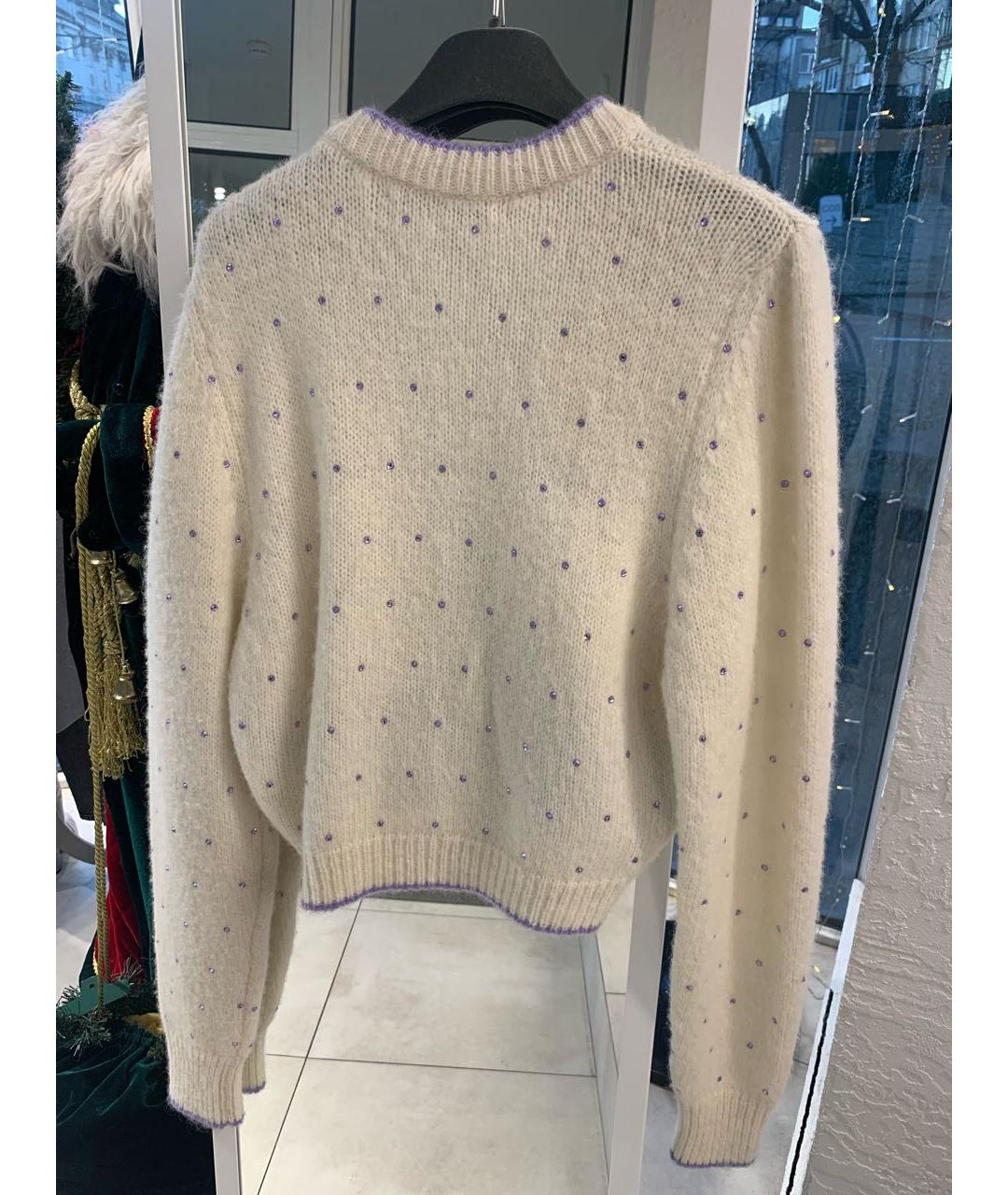 ALESSANDRA RICH Белый шерстяной кардиган, фото 3