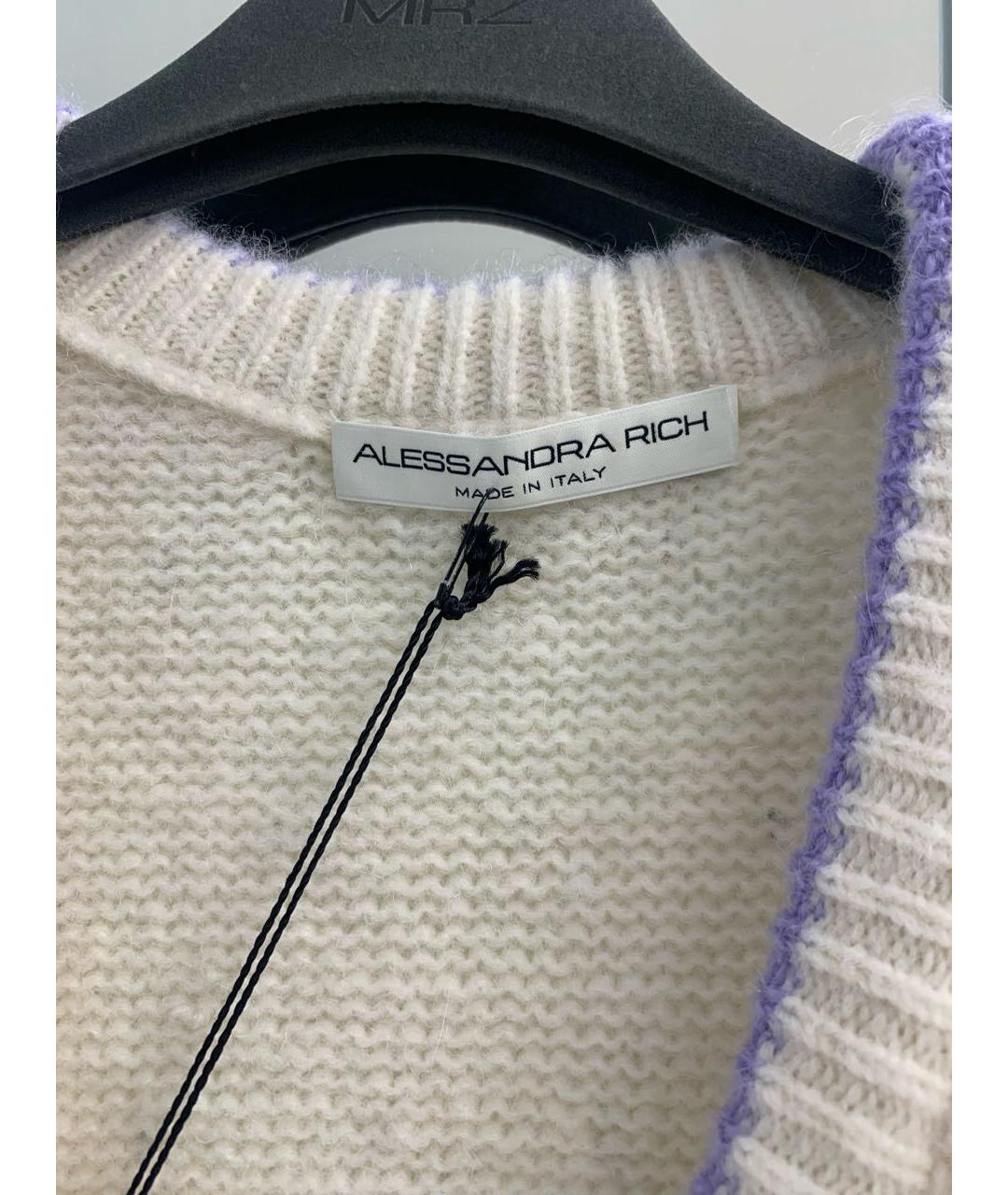 ALESSANDRA RICH Белый шерстяной кардиган, фото 2