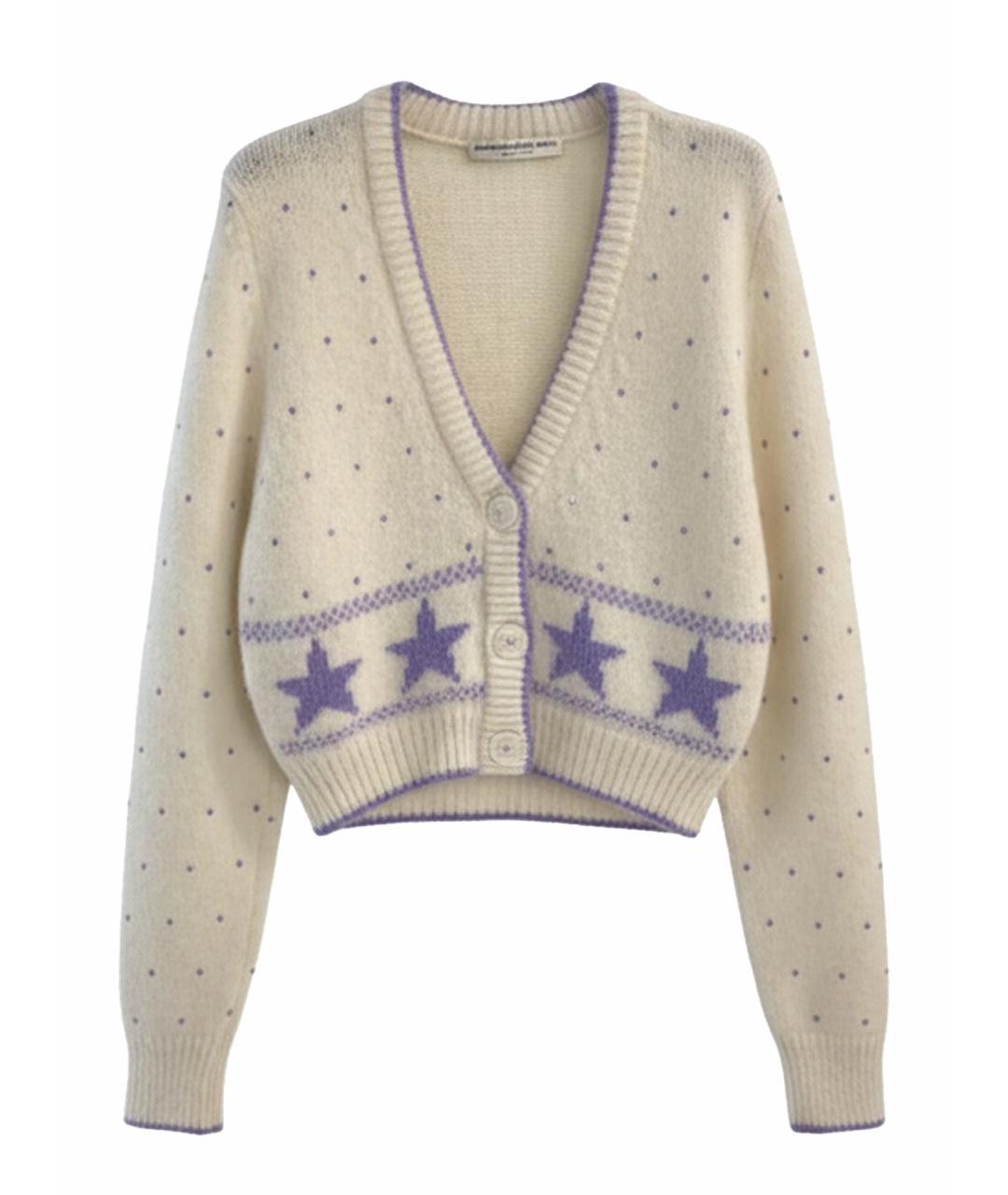 ALESSANDRA RICH Белый шерстяной кардиган, фото 1