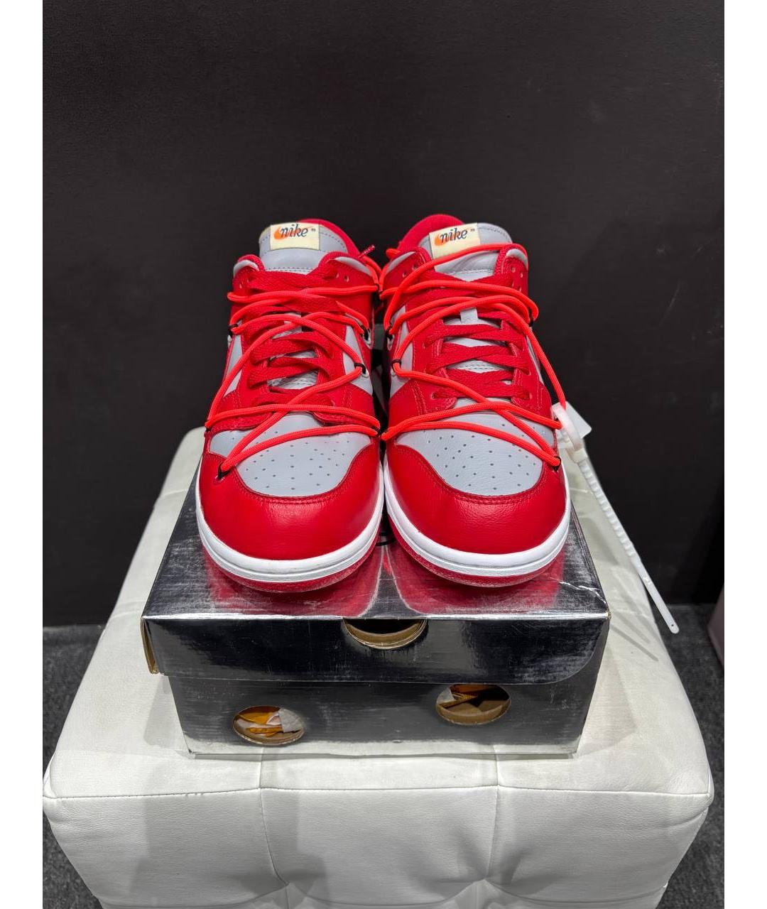 NIKE Красные кожаные низкие кроссовки / кеды, фото 2