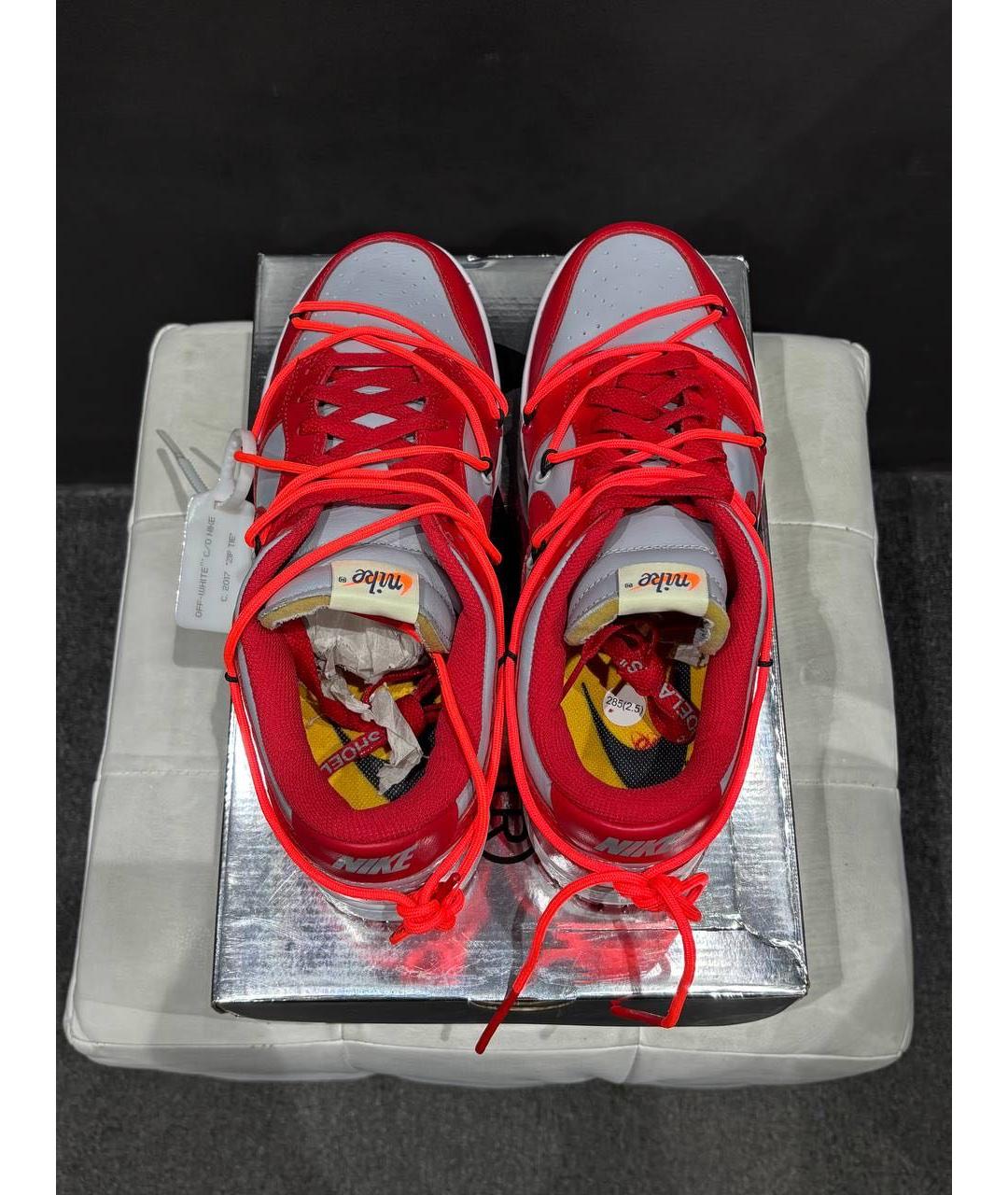 NIKE Красные кожаные низкие кроссовки / кеды, фото 4