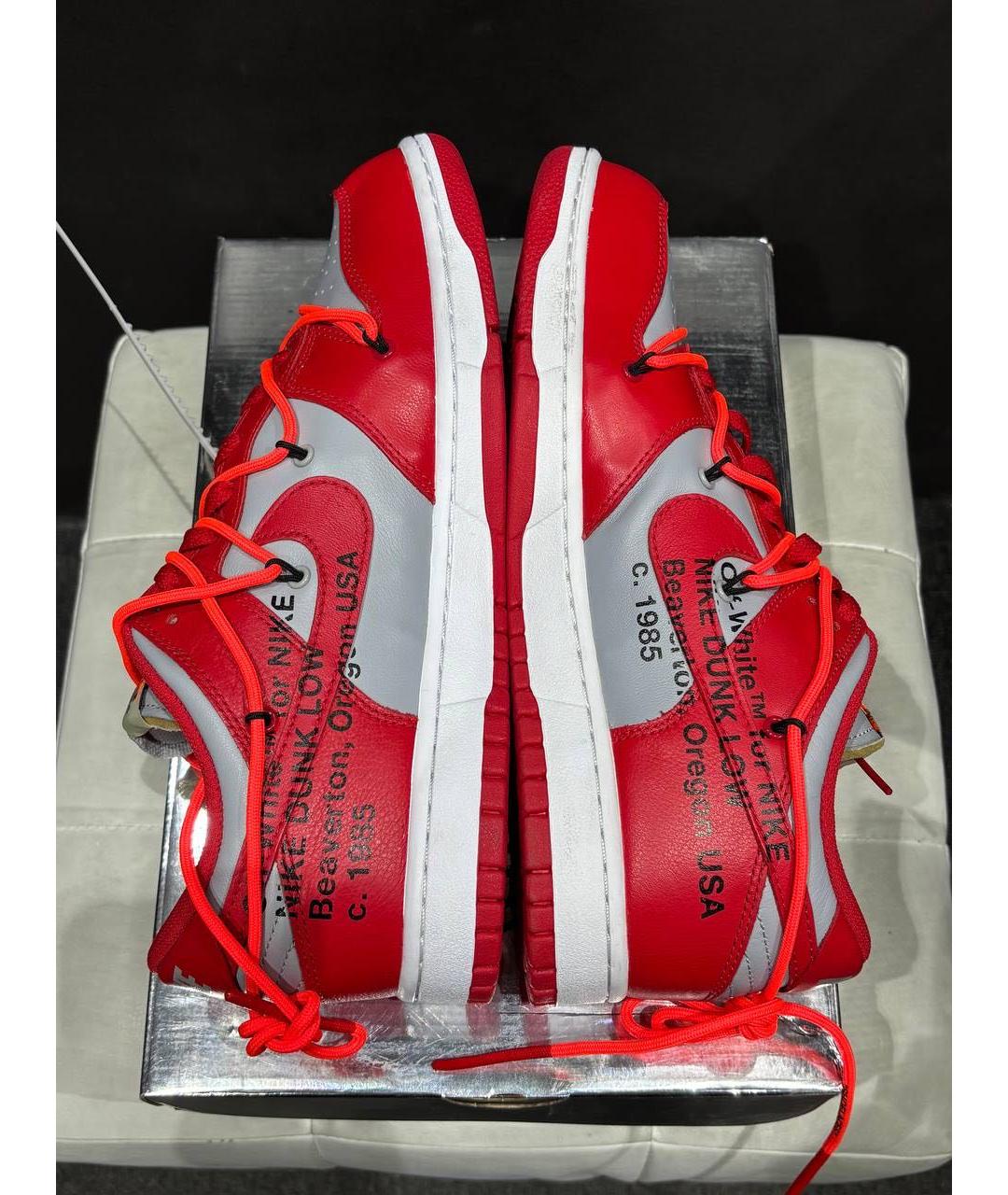 NIKE Красные кожаные низкие кроссовки / кеды, фото 5