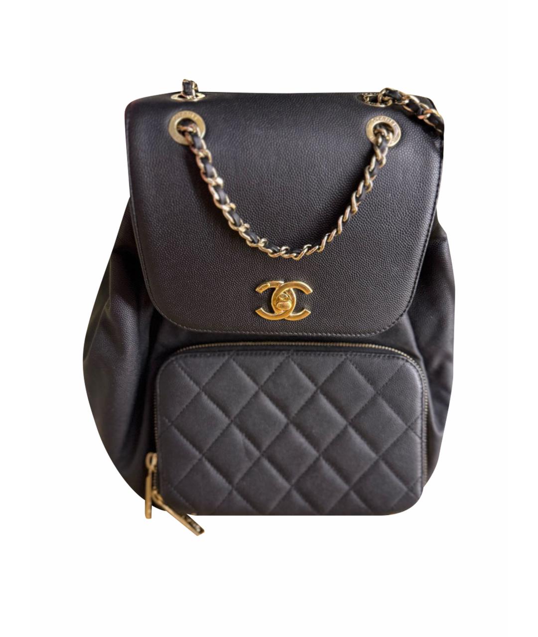 CHANEL Черный кожаный рюкзак, фото 1