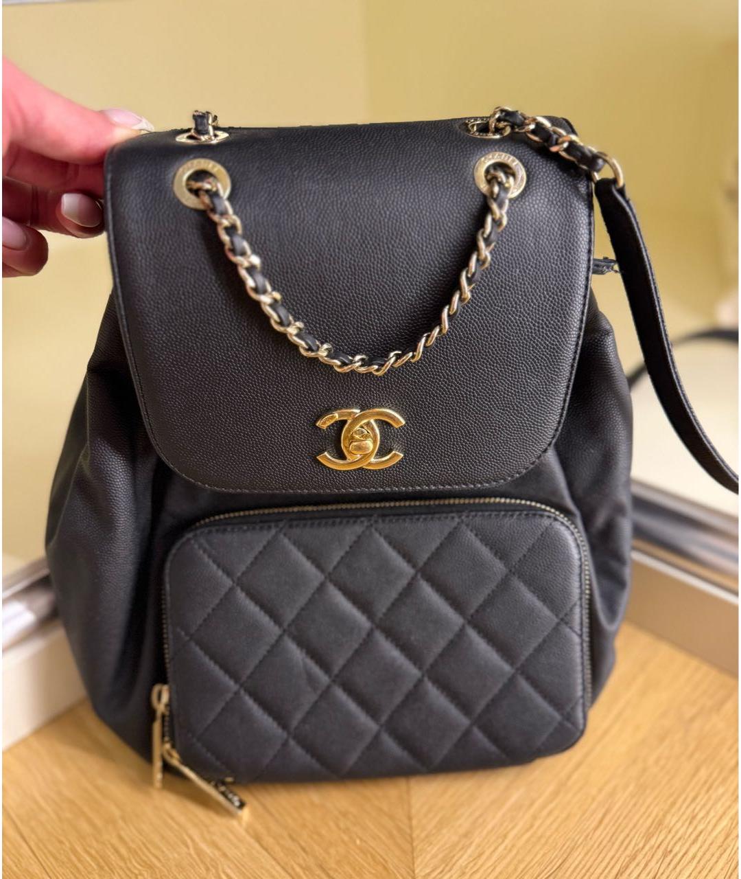 CHANEL Черный кожаный рюкзак, фото 8