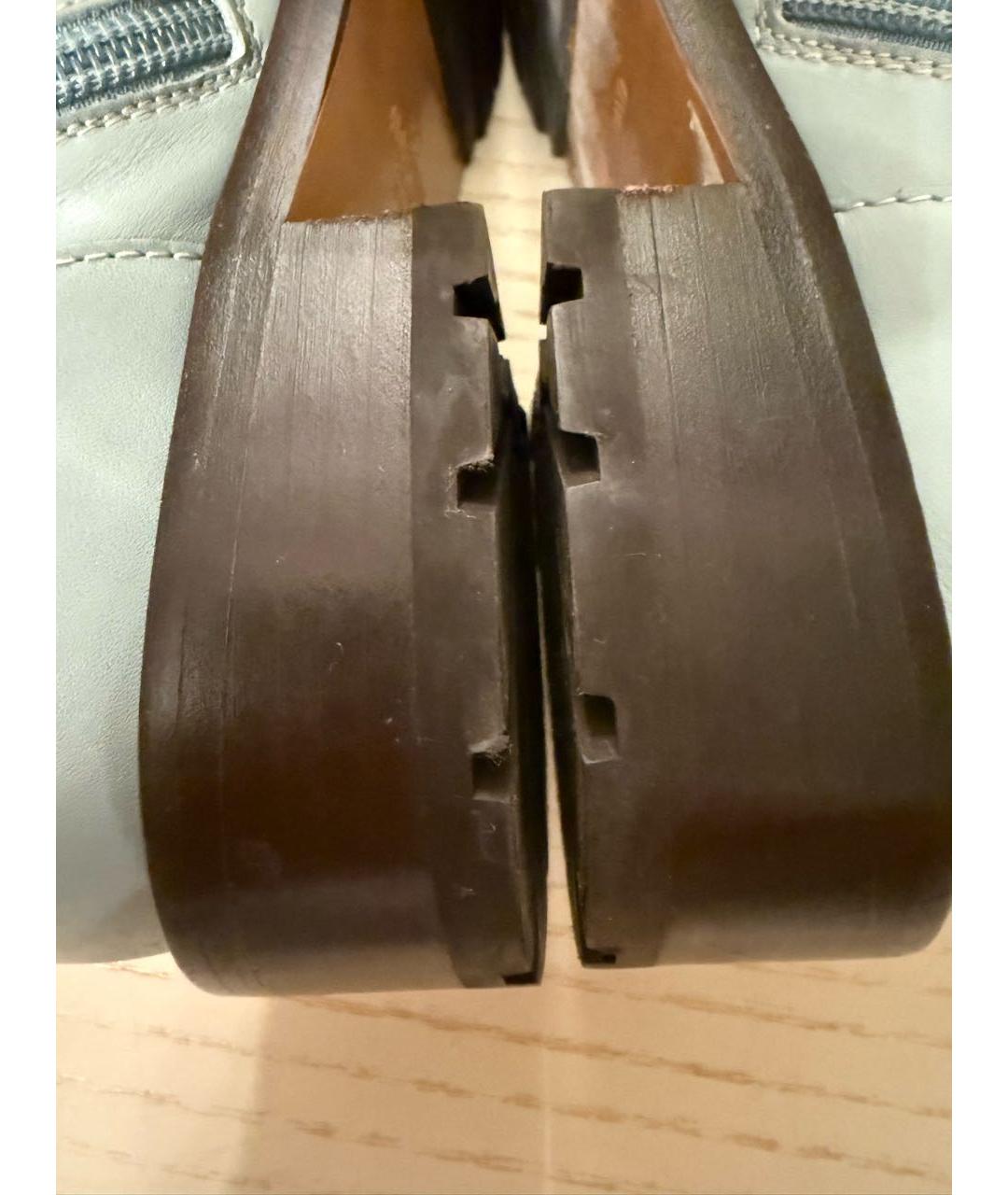 VALENTINO Голубые кожаные ботинки, фото 5