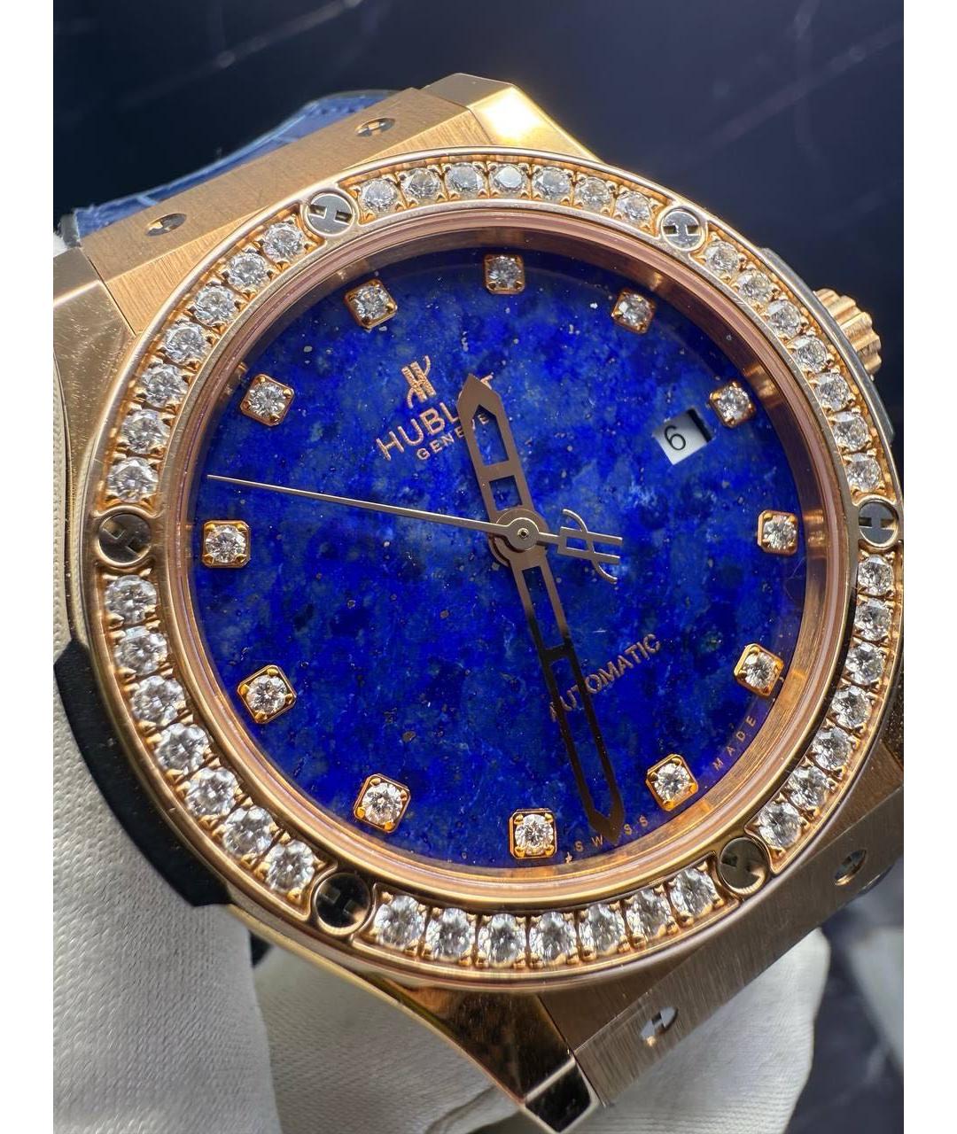 HUBLOT Синие часы из розового золота, фото 2