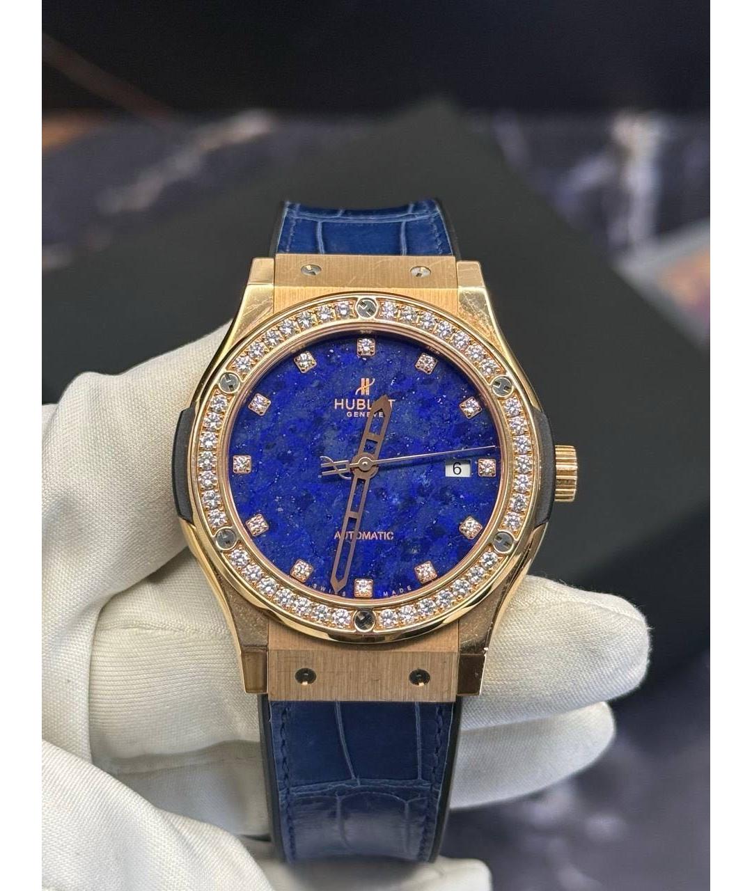 HUBLOT Синие часы из розового золота, фото 5