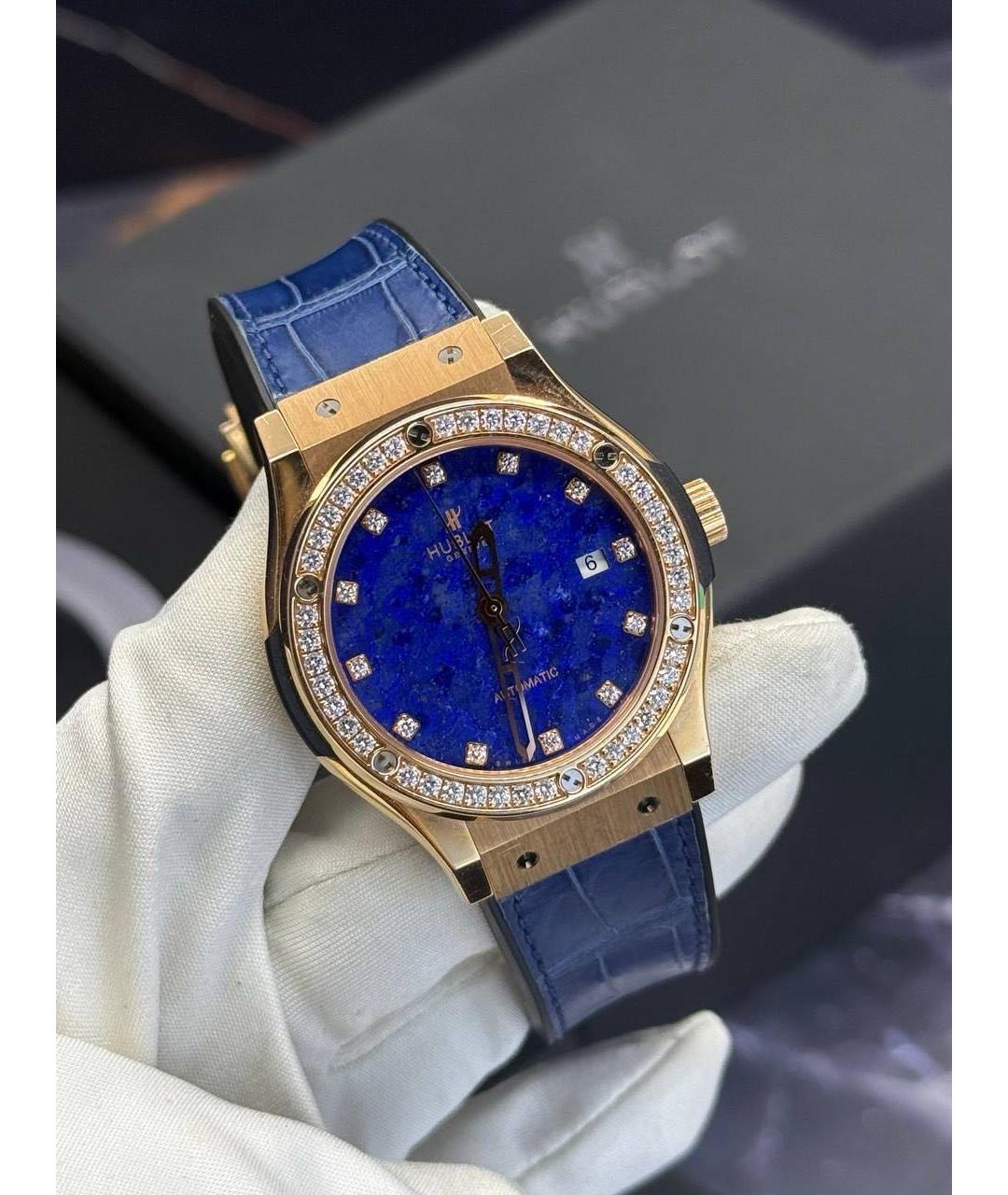 HUBLOT Синие часы из розового золота, фото 3
