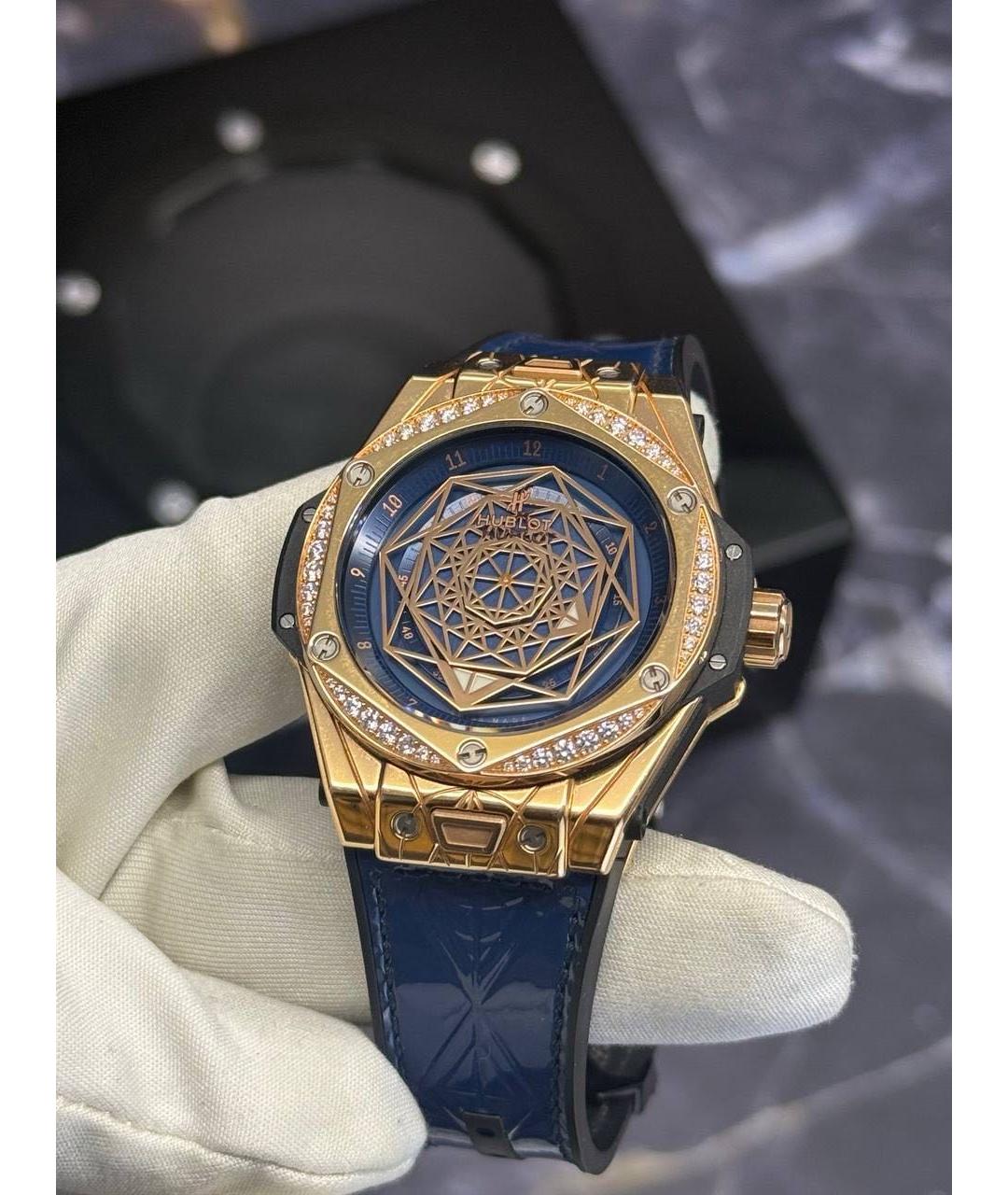 HUBLOT Синие часы из розового золота, фото 6