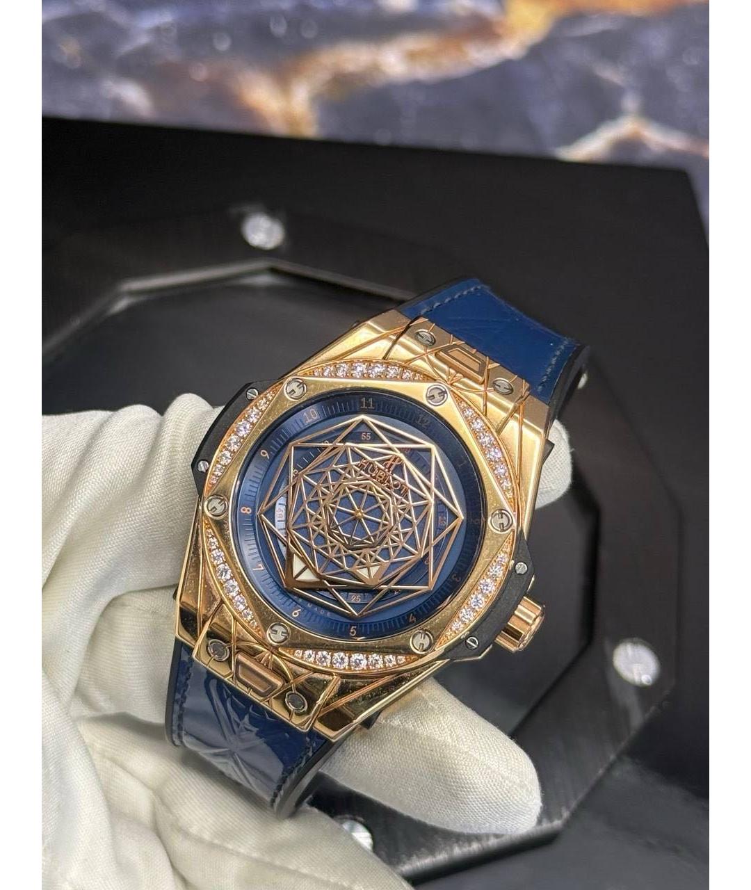 HUBLOT Синие часы из розового золота, фото 2