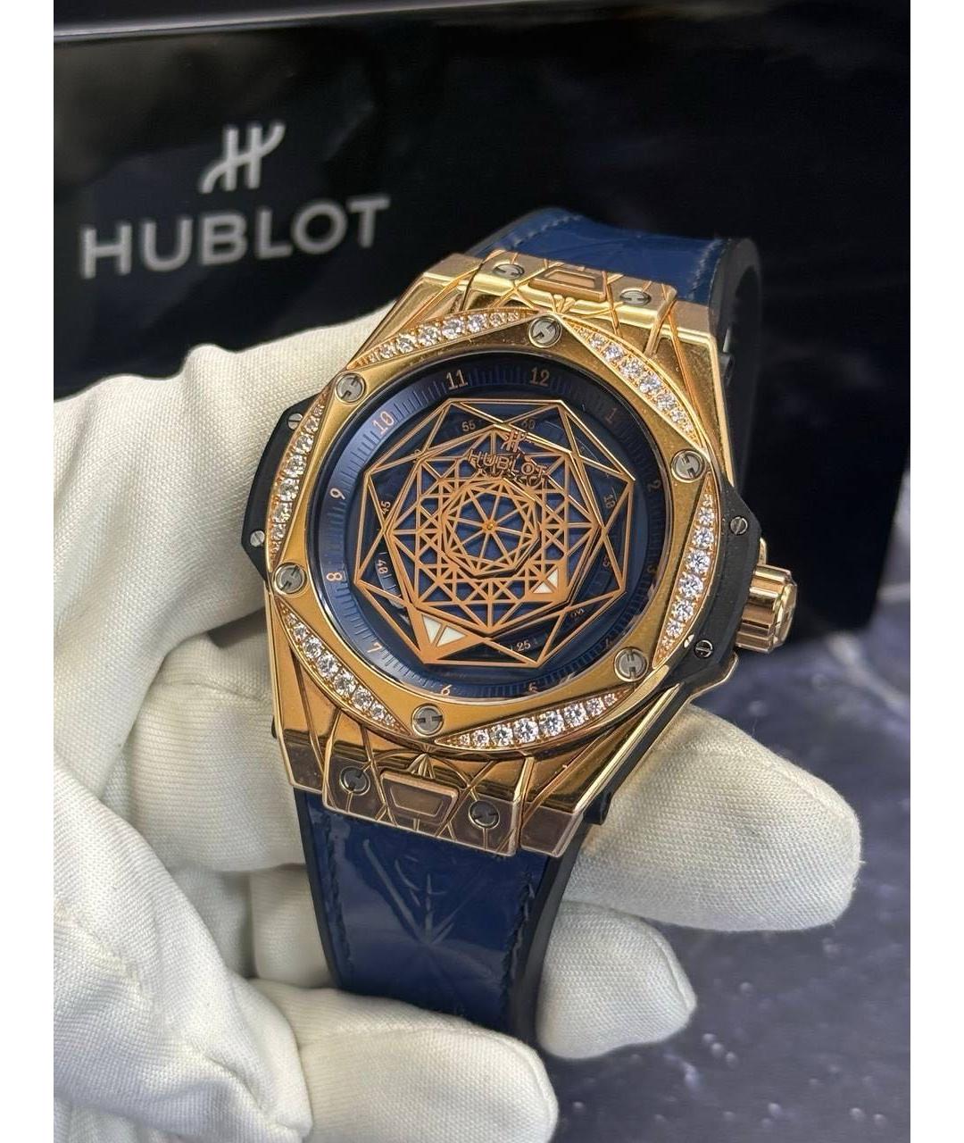 HUBLOT Синие часы из розового золота, фото 9