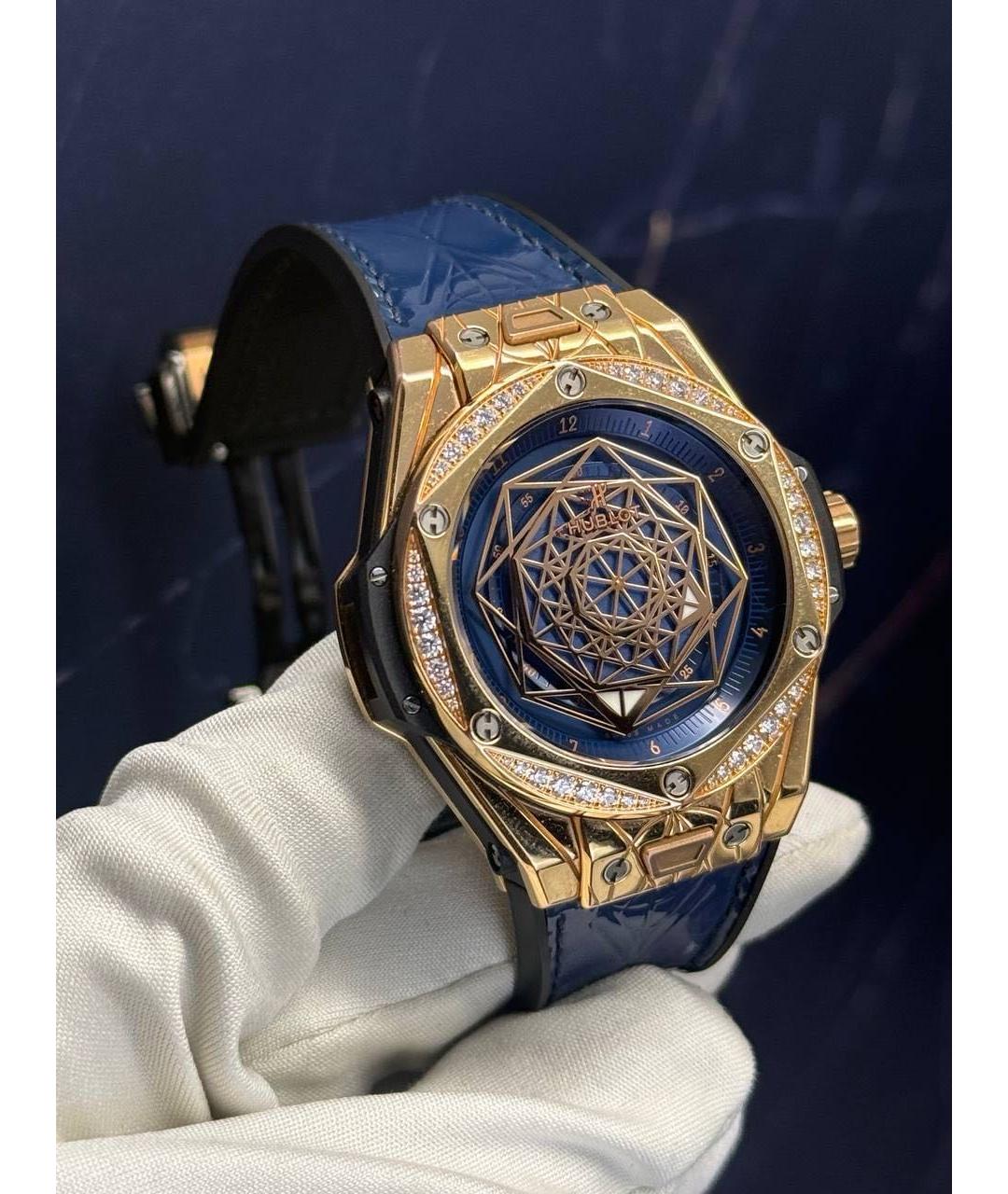 HUBLOT Синие часы из розового золота, фото 3