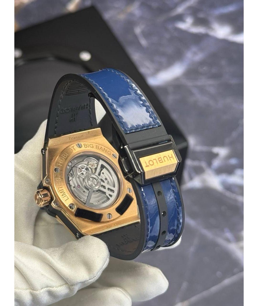 HUBLOT Синие часы из розового золота, фото 4