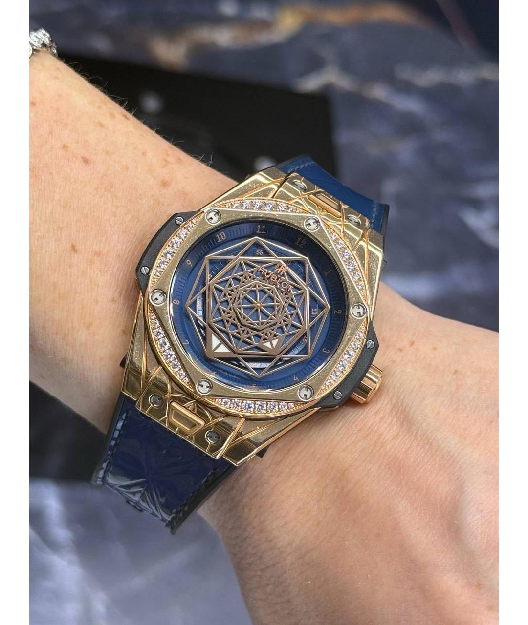 HUBLOT Синие часы из розового золота, фото 8